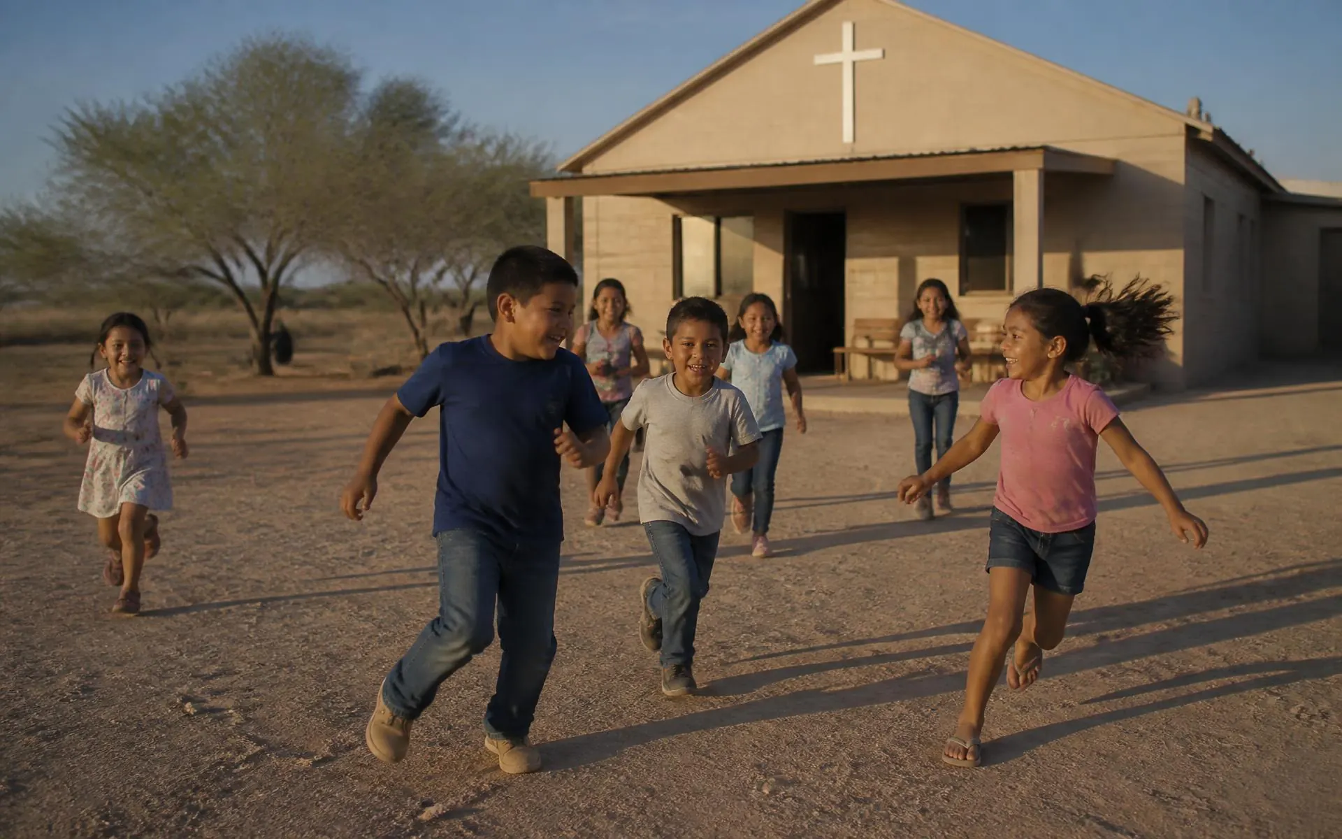 Children playing outside a Hearts 4Kids partner church community center